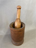 Wood Turned Mortar and Pestle