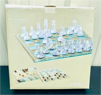 Like new in box 3 in 1 glass game set