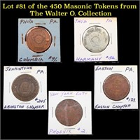 Lot #81 of the 450 Masonic Tokens from The Walter