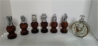 Lot of 7 Avon Cologne Decanters - 6 Chess