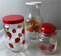 Strawberry Juice Jar and Canister/Storage Jars