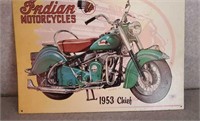 INDIAN MOTORCYCLES 1953 CHIEF METAL SIGN