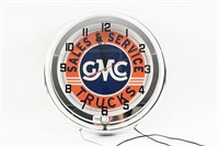 MODERN GMC SALES & SERVICE NEON WALL CLOCK