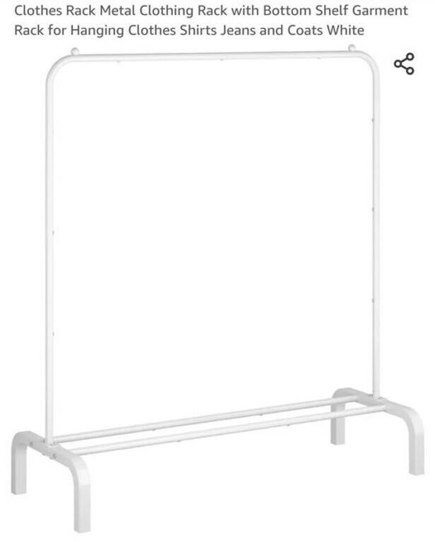 MSRP $30 White Metal Clothing Rack