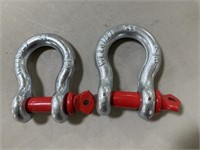 2 - Screw Pin Anchor Shackles 7/8" 6.5T working