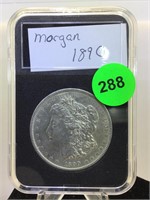 Silver Morgan Dollar cased 1890