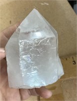 Faceted quartz crystal