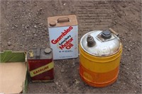(2) Antique Gas Cans & (1) Oil Can