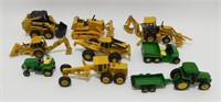 Lot of 10 John Deere Die Cast Tractors and Other