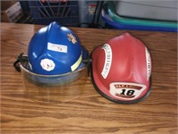2 Vintage Official Fireman's Helmets Firefighter