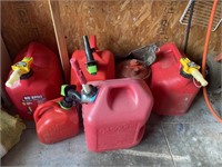 Fuel Cans and Gas, approx. 12 gallons unknown age