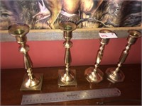 (2) Pairs of Brass Candle Sticks (7" Tall)