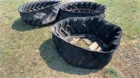 3 tire feeders.  Have/had wooden bottoms