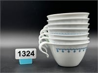 7 vintage snowflake garland corelle cups