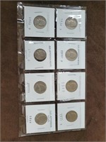 8 Old Jefferson nickels
