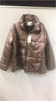 women’s Metallic Puffy jacket sz med