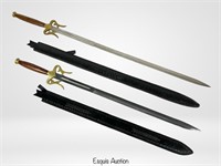 Two Knight Swords with Scabbards