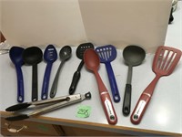 blue/black/red utensils