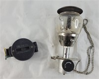 Propane lantern and engineer lensatic compass