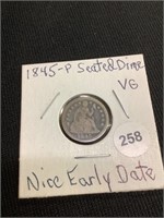 1845 Seated Dime