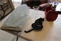 cat clock,vases & items