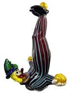 Lg Murano Italy Hand Blown Acrobatic Clown Pitau