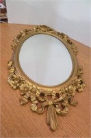 Vintage Syroco Oval Ornate Mirror 32"l  x 14" wide