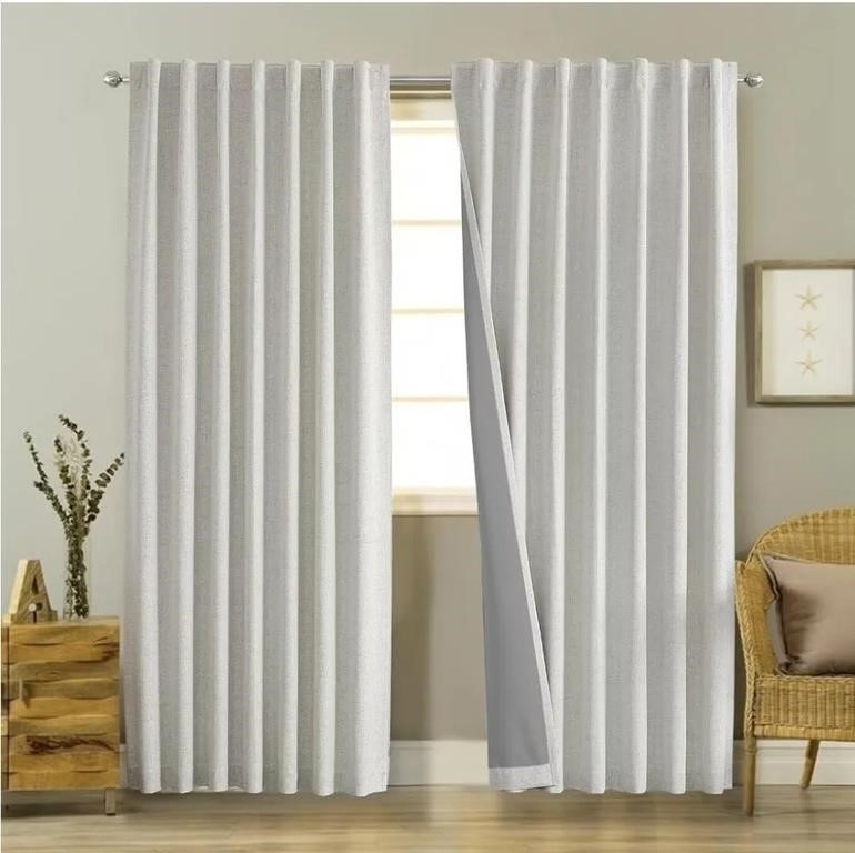 New size 118" ×50" Linen Blackout Curtains Long