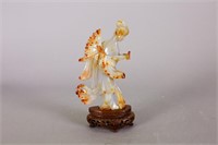 Chinese Agate Carved Beauty Girl