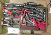 Assortment of drill bits, center cutters, reamers