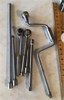 Group of 1/2" drive ratchets and extensions