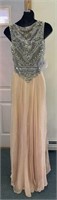 cream Beaded Dave & Johnny Dress Style 1416