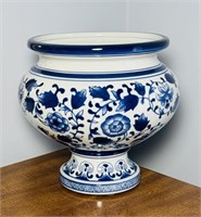 Blue Pottery, Planter, 10” w x 10” h