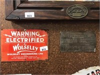 WOLSELEY ELECTRIC FENCE & WISCONSIN EGINE