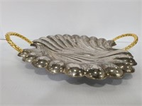 Metal shell platter with handles