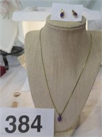 NECKLACE WITH 925 CHAIN, AMETHYST