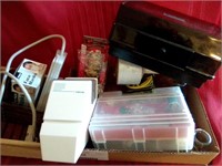 Sewing items, ice crusher, face mask, storage