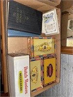 Cigar boxes, decor & hymnals
