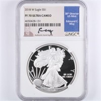 2018-W Signed Proof ASE NGC PF70 UC