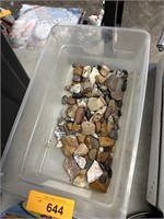 BIN OF MIXED MINERAL SPECIMENTS