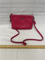 Coach leather pink hand bag