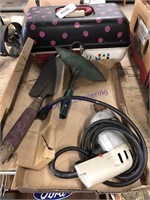 ELECTRIC DRILL, MITER BOX, HAND GARDEN TOOLS