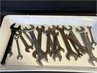 Lot of open ends wrenches various sizes & brands