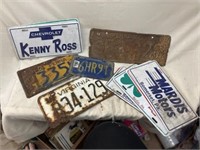 Vintage License Plates One Motorcycle & Other