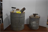 Two Vintage Tin Gas Cans