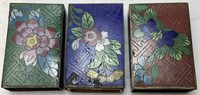 (3) VTG. CLOISONNÉ MATCH HOLDERS