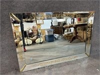 MID CENTURY GOLD DECORATED LARGE MIRROR
