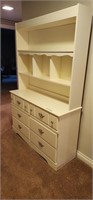 White Chest of Drawers with Bookcase Hutch