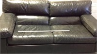 Modern Charcoal sleeper leather sofa