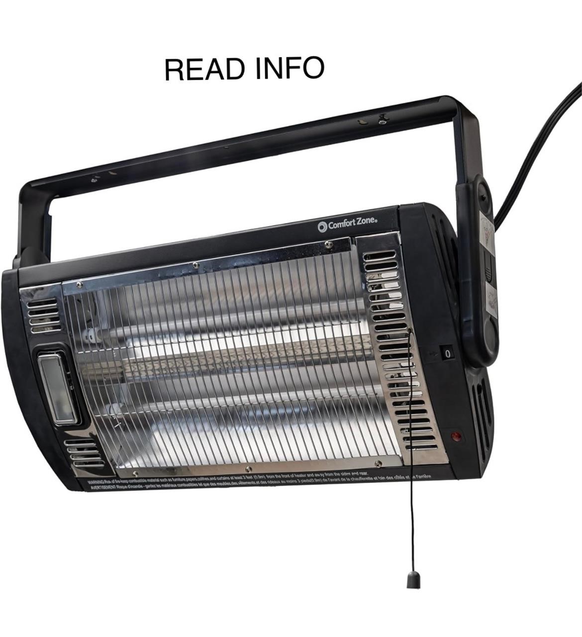 Comfort Zone Ceiling Mounted Heater, READ INFO